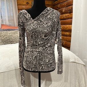 New Imagen Charcoal Leopard Daze Long Sleeve Top